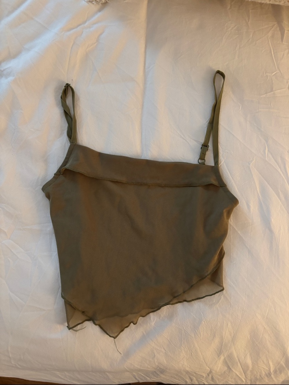 Motel Rocks Olive Asymmetric Handkerchief Cami